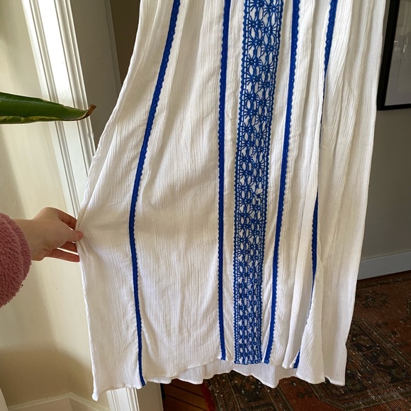 Dodo Bar Or White and Blue Long Dress sz S - Picture 7 of 13